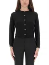 Theory Regal Merino Wool Cropped Cardigan In Black