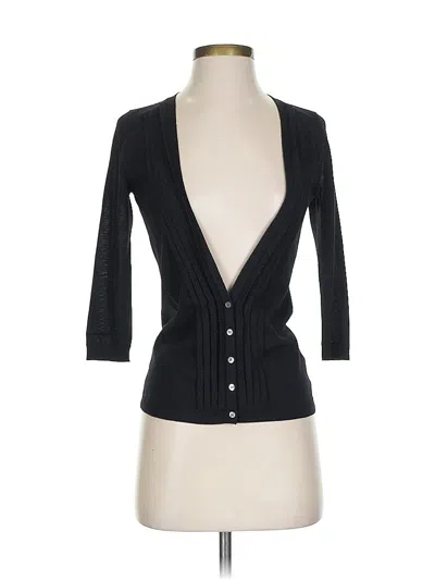 Pre-owned Theory Wool Cardigan Sweater In Black