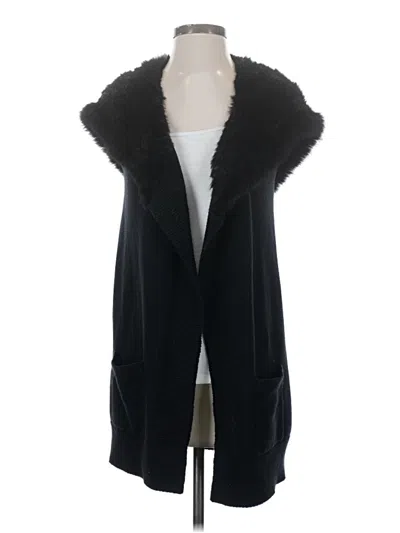 Pre-owned Theory Wool Cardigan Sweater In Black