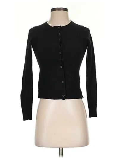Pre-owned Theory Wool Cardigan Sweater In Black