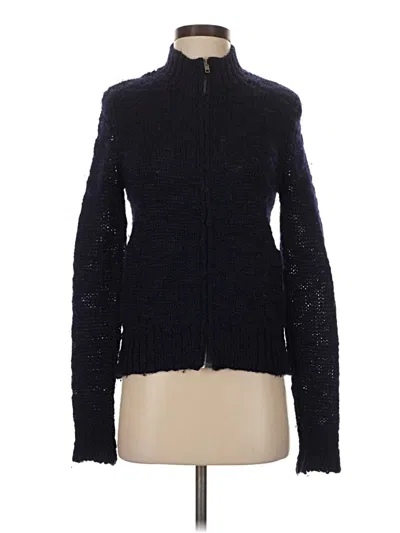 Pre-owned Theory Wool Cardigan Sweater In Black