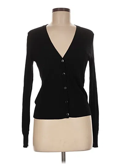 Pre-owned Theory Wool Cardigan Sweater In Black