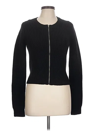 Pre-owned Theory Wool Cardigan Sweater In Black