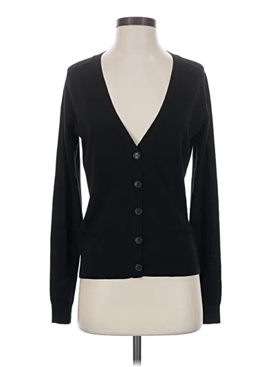 Pre-owned Theory Wool Cardigan Sweater In Black