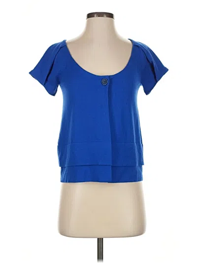 Pre-owned Theory Wool Cardigan Sweater In Blue