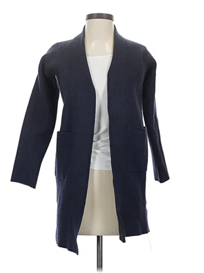 Pre-owned Theory Wool Cardigan Sweater In Blue