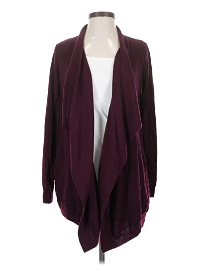 Pre-owned Theory Wool Cardigan Sweater In Burgundy