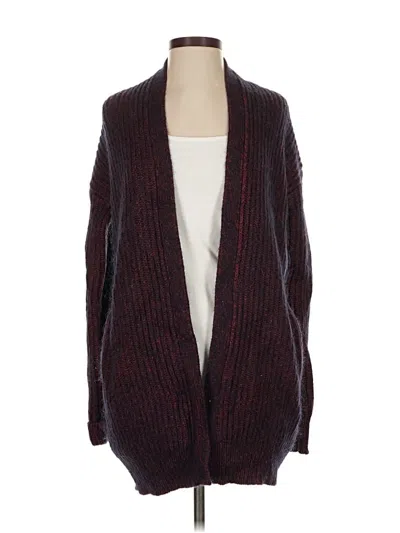 Pre-owned Theory Wool Cardigan Sweater In Burgundy
