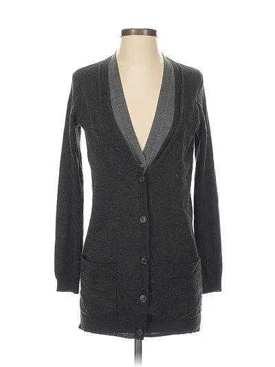 Pre-owned Theory Wool Cardigan Sweater In Gray