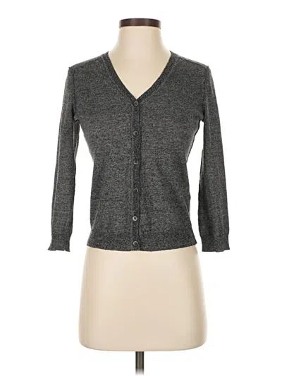 Pre-owned Theory Wool Cardigan Sweater In Gray