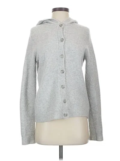 Pre-owned Theory Wool Cardigan Sweater In Gray