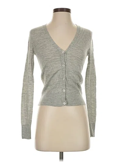Pre-owned Theory Wool Cardigan Sweater In Gray