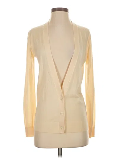 Pre-owned Theory Wool Cardigan Sweater In Ivory