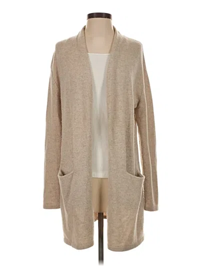 Pre-owned Theory Wool Cardigan Sweater In Tan