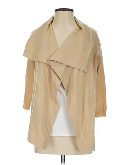 Pre-owned Theory Wool Cardigan Sweater In Tan