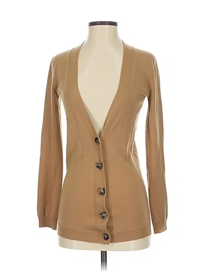 Pre-owned Theory Wool Cardigan Sweater In Tan