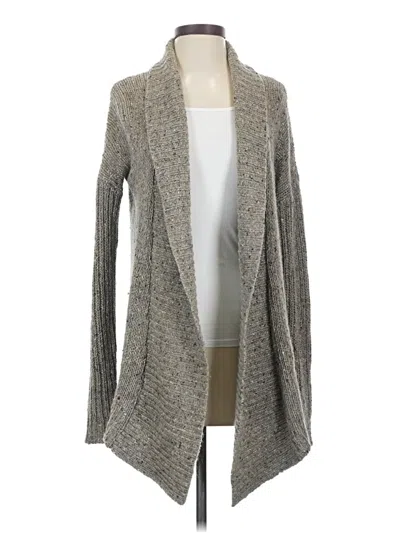 Pre-owned Theory Wool Cardigan Sweater In Tan