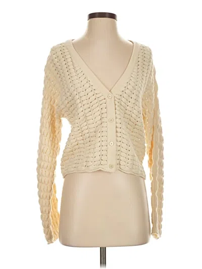 Pre-owned Theory Wool Cardigan Sweater In White