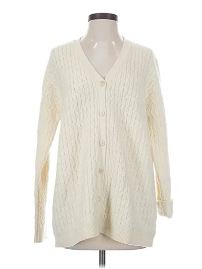 Pre-owned Theory Wool Cardigan Sweater In White