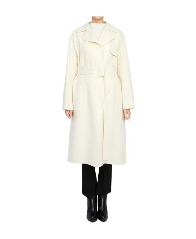 Theory Wool-cashmere Belted Coat In White