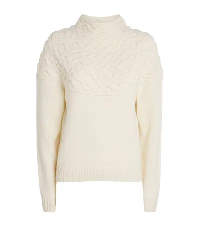THEORY WOOL-CASHMERE CABLE-KNIT SWEATER
