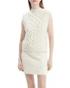 Theory Sweater Vest In Rounded Cotton In Ivory