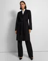 Theory Belted-waist Wool-cashmere Coat In Black