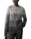 Theory Diamond Weave Sweater In Felted Wool-cashmere In Gray