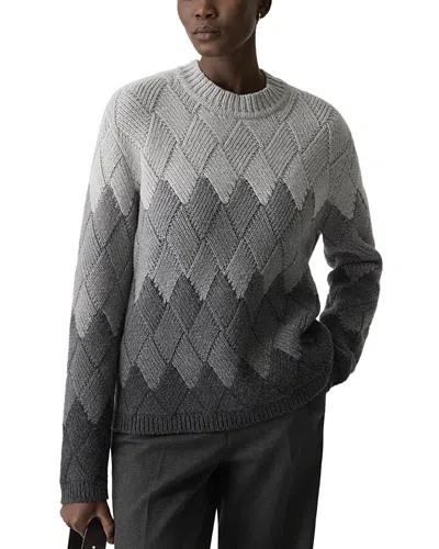 THEORY WOOL CASHMERE FAUX WEAVE SWEATER