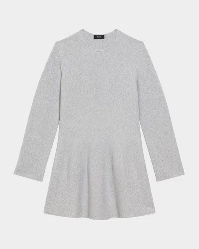 THEORY WOOL-CASHMERE FLOUNCE DRESS
