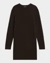 Theory Wool-cashmere Sweater Dress In Mink