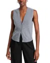 Theory Wool Cashmere V Neck Vest In Ash Melange