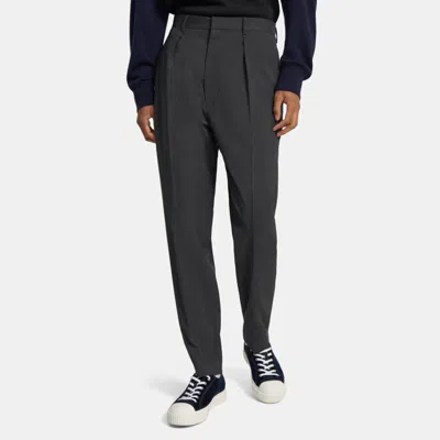 Theory Wool Check Pleated Pant In Multi