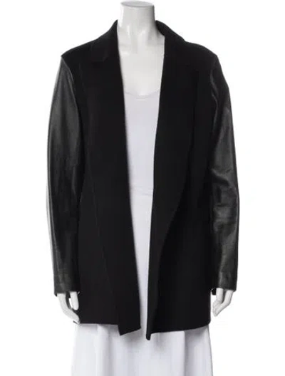 Pre-owned Theory Wool Coat In Black