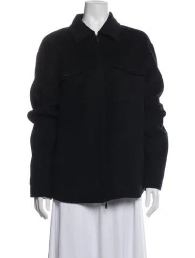 Pre-owned Theory Wool Coat In Black