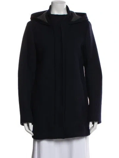 Pre-owned Theory Wool Coat In Blue
