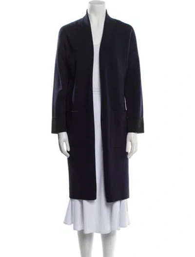 Pre-owned Theory Wool Coat In Blue