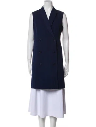 Pre-owned Theory Wool Coat In Blue