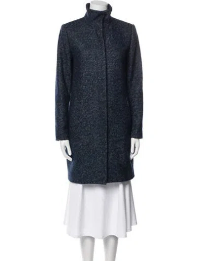 Pre-owned Theory Wool Coat In Blue