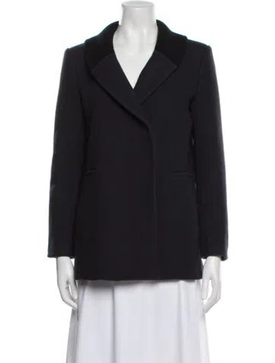 Pre-owned Theory Wool Coat In Blue