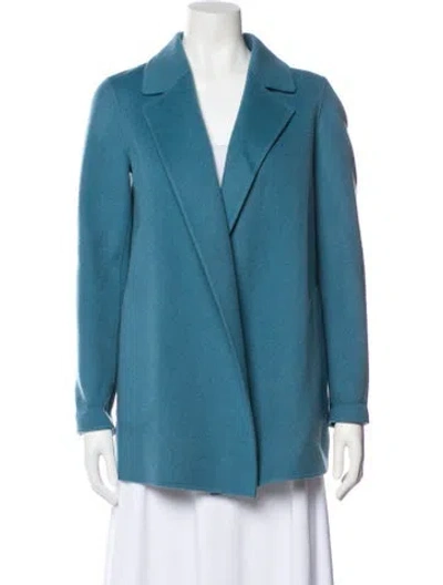 Pre-owned Theory Wool Coat In Blue