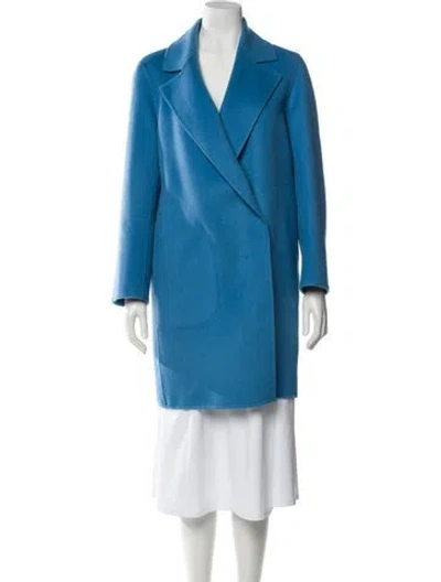Pre-owned Theory Wool Coat In Blue