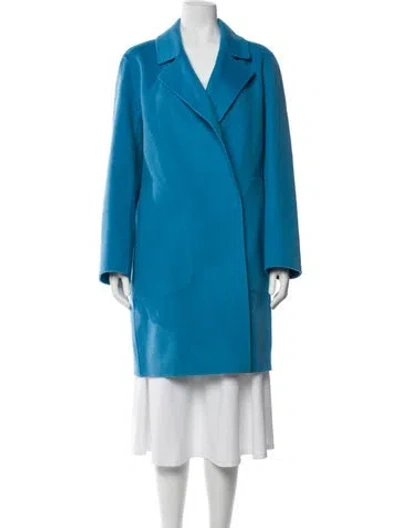 Pre-owned Theory Wool Coat In Blue
