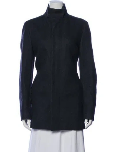 Pre-owned Theory Wool Coat In Blue