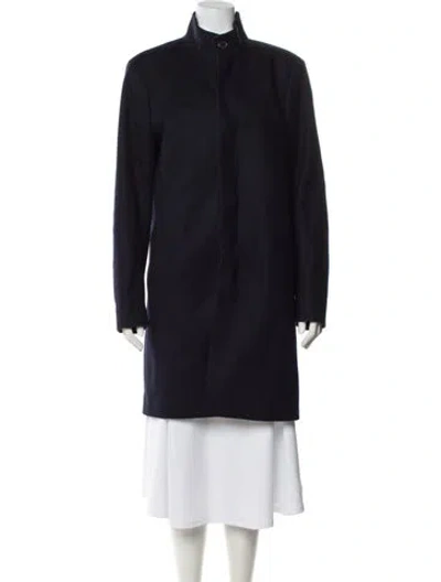 Pre-owned Theory Wool Coat In Blue