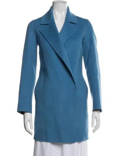 Pre-owned Theory Wool Coat In Blue