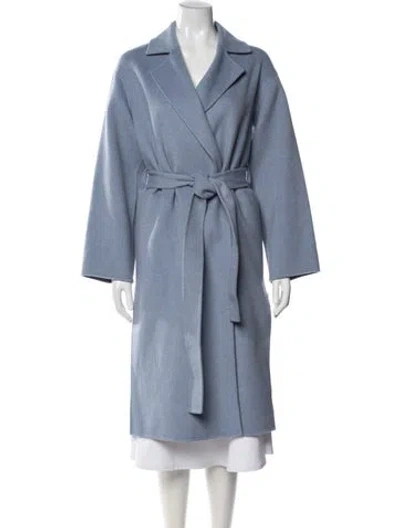 Pre-owned Theory Wool Coat In Blue