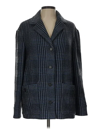 Pre-owned Theory Wool Coat In Blue