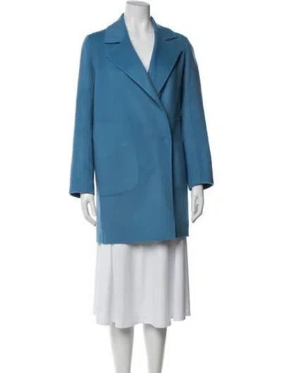 Pre-owned Theory Wool Coat In Blue