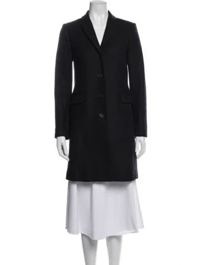 Pre-owned Theory Wool Coat In Blue